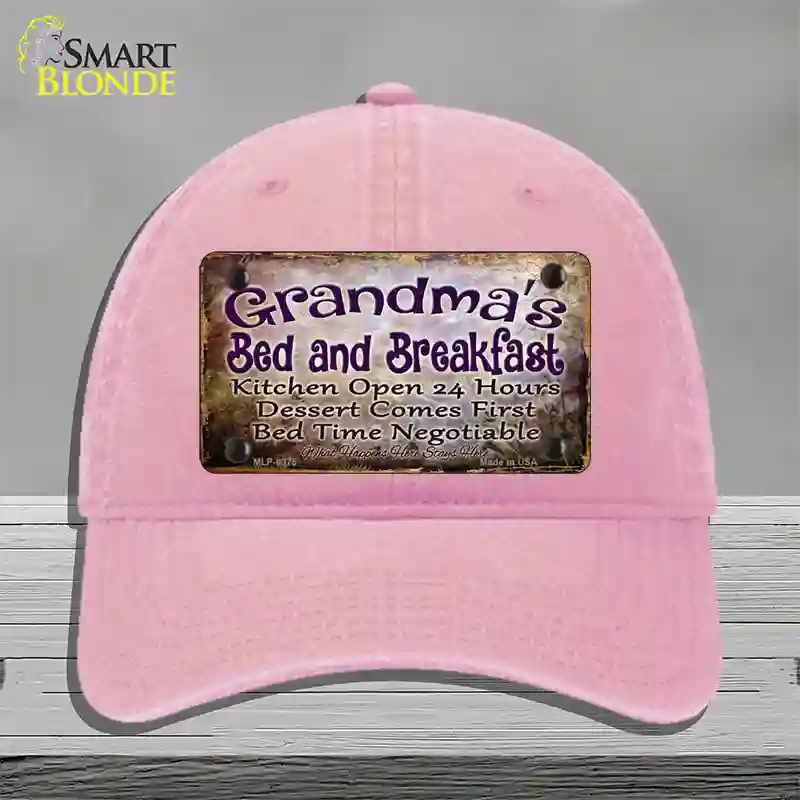 Grandmas Bed & Breakfast Novelty License Plate Hat Unconstructed Cotton / Pink