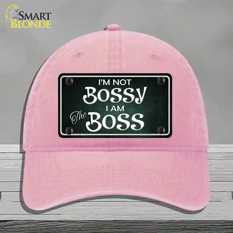 Im Not Bossy Novelty License Plate Hat Unconstructed Cotton / Pink