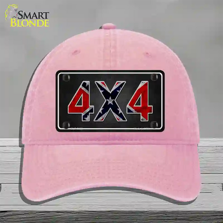 4x4 Confederate Novelty License Plate Hat Unconstructed Cotton / Pink