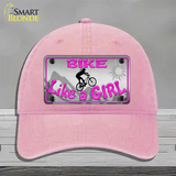 Bike Like A Girl Novelty License Plate Hat Unconstructed Cotton / Pink