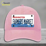 Farmers Market Washington Novelty License Plate Hat Unconstructed Cotton / Pink