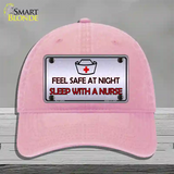 Feel Safe At Night Novelty License Plate Hat Unconstructed Cotton / Pink