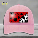 Lady Bug Novelty License Plate Hat Unconstructed Cotton / Pink