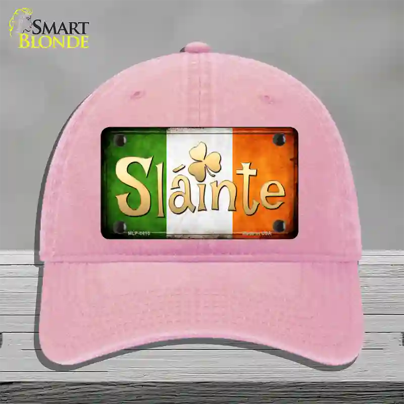 Slainte Novelty License Plate Hat Unconstructed Cotton / Pink