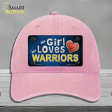 This Girl Loves Her Warriors Novelty License Plate Hat Unconstructed Cotton / Pink