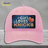 This Girl Loves Her Knicks Novelty License Plate Hat Unconstructed Cotton / Pink