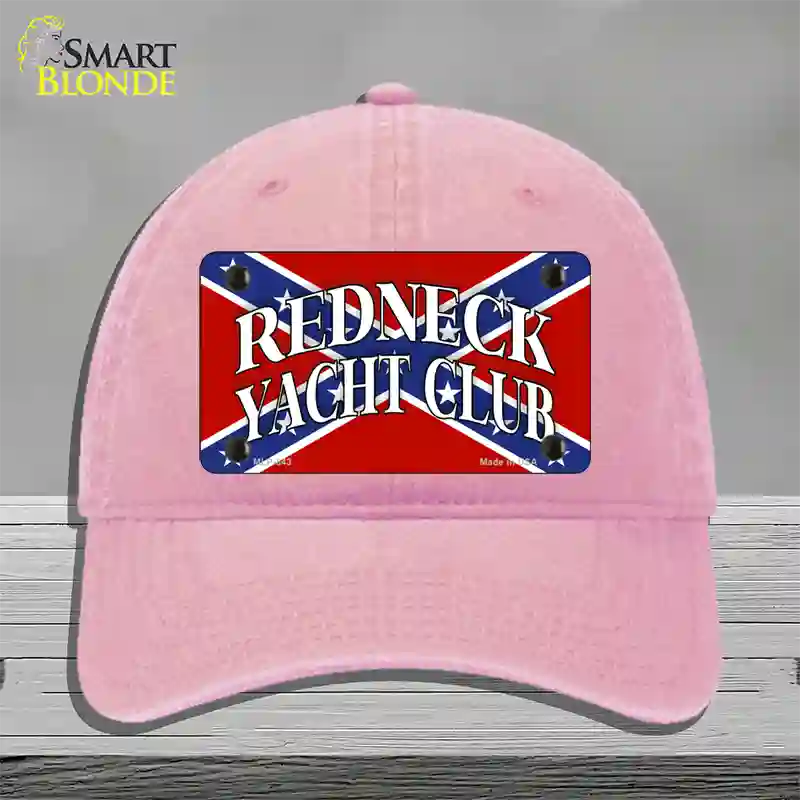 Redneck Yacht Club Novelty License Plate Hat Unconstructed Cotton / Pink