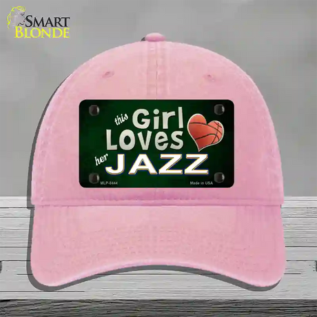 This Girl Loves Her Jazz Novelty License Plate Hat Unconstructed Cotton / Pink