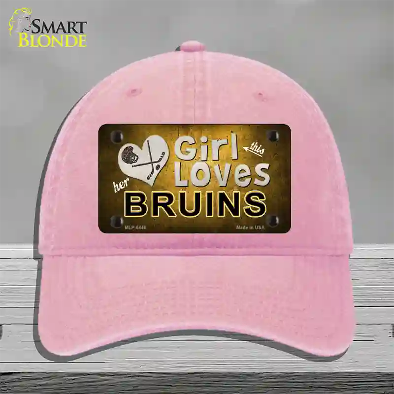 This Girl Loves Her Bruins Novelty License Plate Hat Unconstructed Cotton / Pink