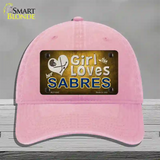 This Girl Loves Her Sabres Novelty License Plate Hat Unconstructed Cotton / Pink