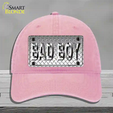 Bad Boy Diamond Novelty License Plate Hat Unconstructed Cotton / Pink