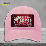 This Girl Loves Her Capitals Novelty License Plate Hat Unconstructed Cotton / Pink