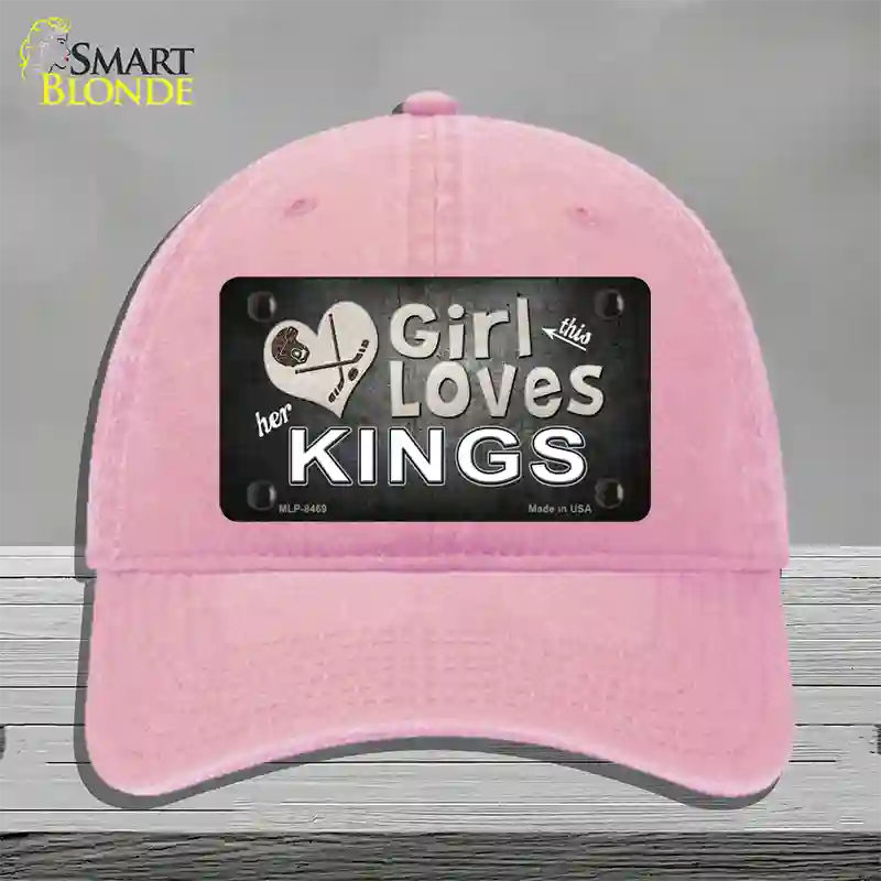 This Girl Loves Her Kings Hockey Novelty License Plate Hat Unconstructed Cotton / Pink