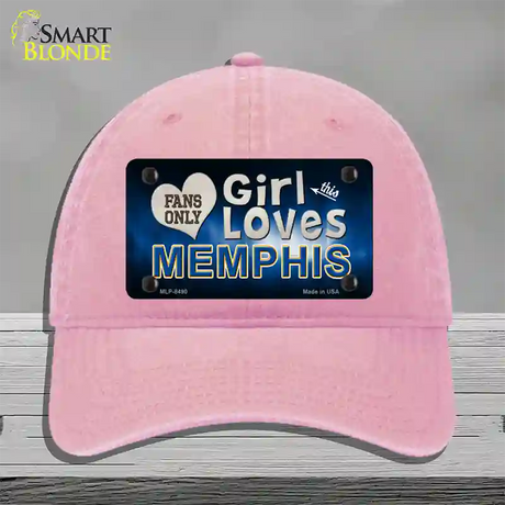 This Girl Loves Memphis Novelty License Plate Hat Unconstructed Cotton / Pink