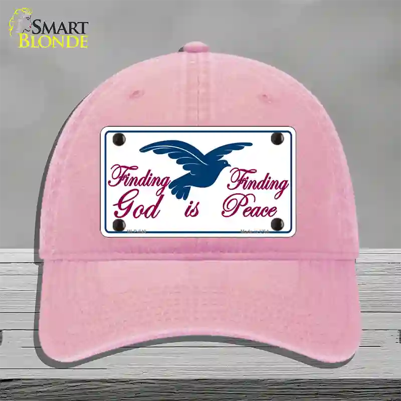 Finding God Finding Peace Novelty License Plate Hat Unconstructed Cotton / Pink