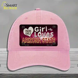 This Girl Loves Arizona State Novelty License Plate Hat Unconstructed Cotton / Pink