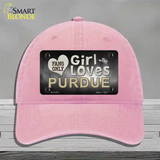 This Girl Loves Purdue Novelty License Plate Hat Unconstructed Cotton / Pink