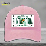 Punta Gorda Florida Novelty License Plate Hat Unconstructed Cotton / Pink