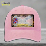 Georgia Rusty State Novelty License Plate Hat Unconstructed Cotton / Pink