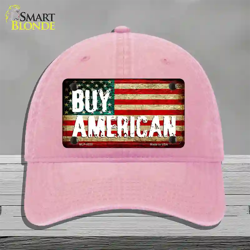 Buy American Novelty License Plate Hat Unconstructed Cotton / Pink