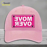 Move Over Pink Novelty License Plate Hat Unconstructed Cotton / Pink