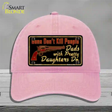 Guns Dont Kill People Novelty License Plate Hat Unconstructed Cotton / Pink