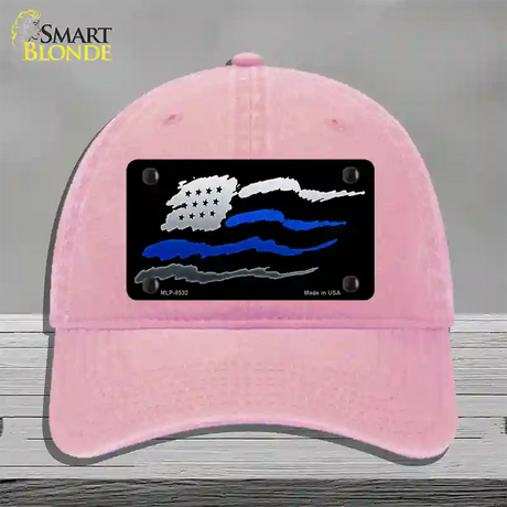 Thin Blue Line Flag Novelty License Plate Hat Unconstructed Cotton / Pink