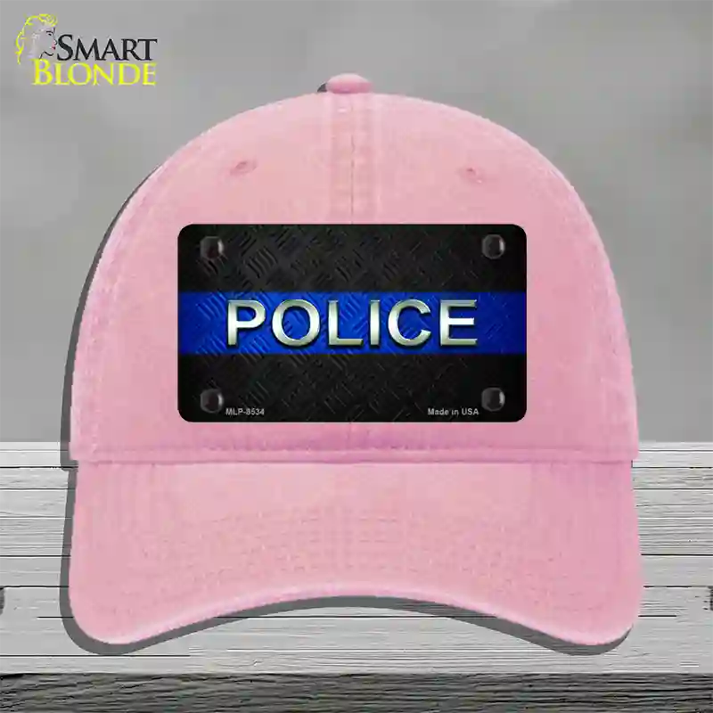 Police Thin Blue Line Novelty License Plate Hat Unconstructed Cotton / Pink