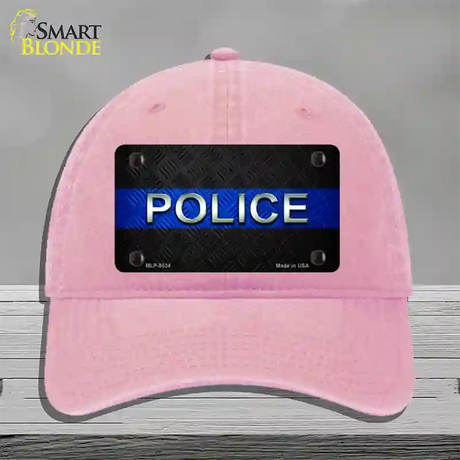 Police Thin Blue Line Novelty License Plate Hat Unconstructed Cotton / Pink