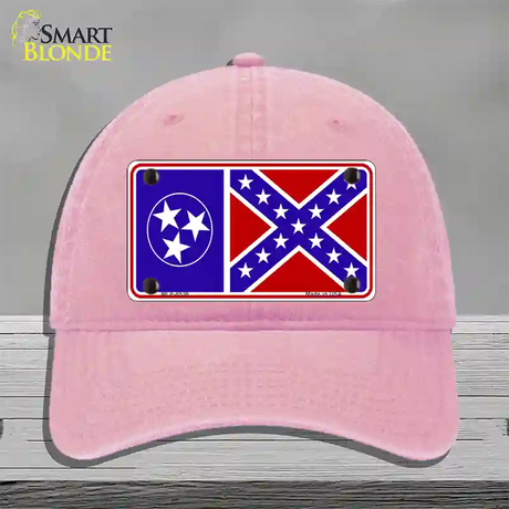 Confederate Flag Tennessee Novelty License Plate Hat Unconstructed Cotton / Pink