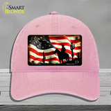 American Cowboy Novelty License Plate Hat Unconstructed Cotton / Pink