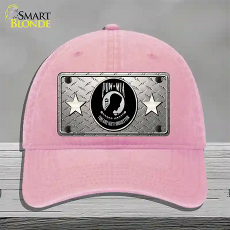 POW MIA Diamond Novelty License Plate Hat Unconstructed Cotton / Pink