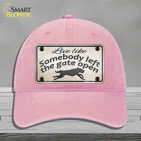 Gate Open Novelty License Plate Hat Unconstructed Cotton / Pink