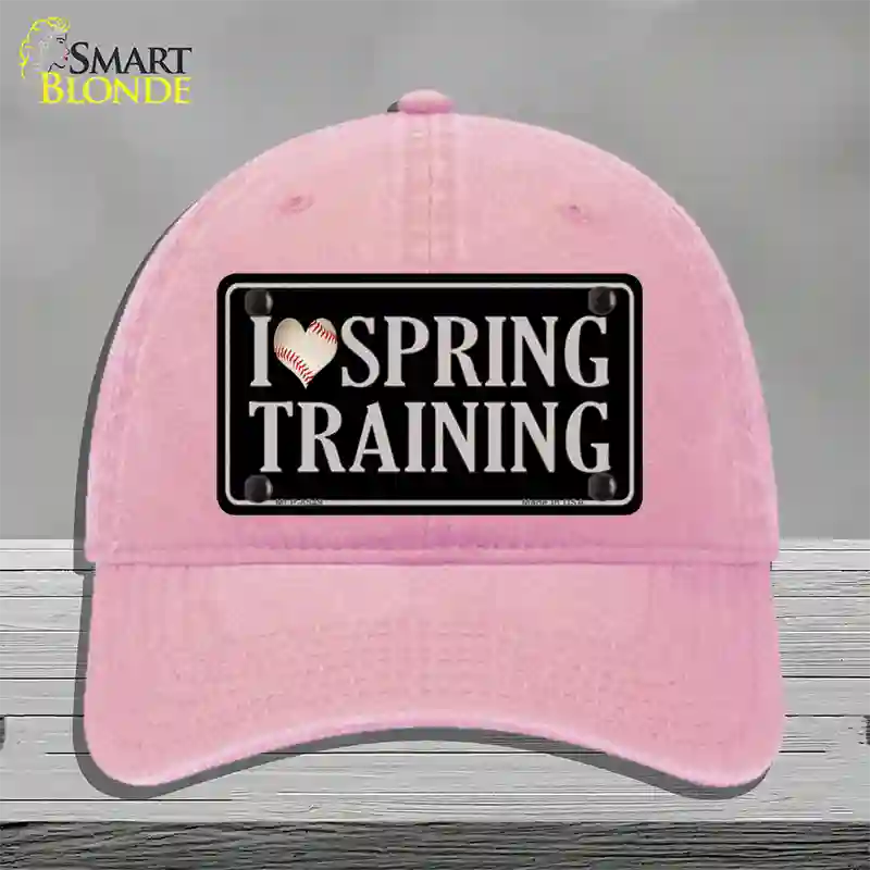 I Love Spring Training Novelty License Plate Hat Unconstructed Cotton / Pink