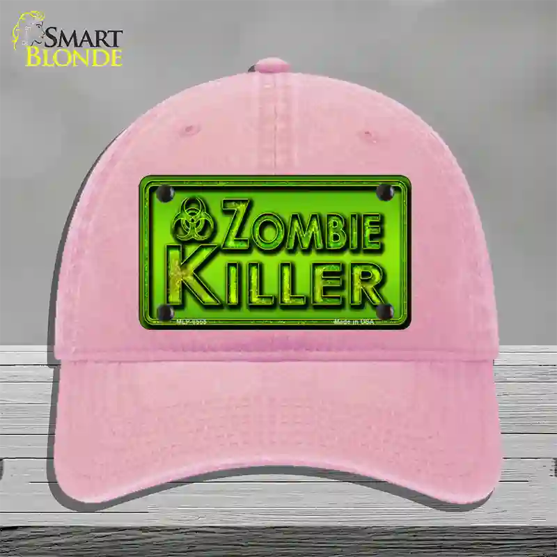 Zombie Killer Novelty License Plate Hat Unconstructed Cotton / Pink