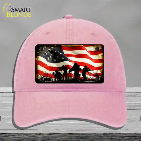 American Freedom Fighters Novelty License Plate Hat Unconstructed Cotton / Pink