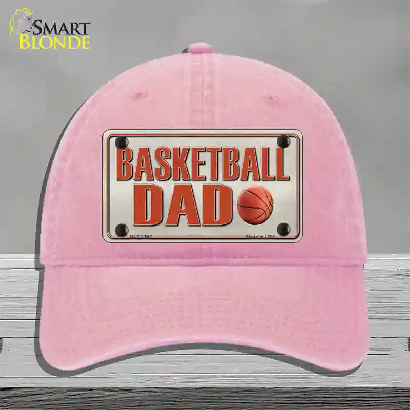 Basketball Dad Novelty License Plate Hat Unconstructed Cotton / Pink