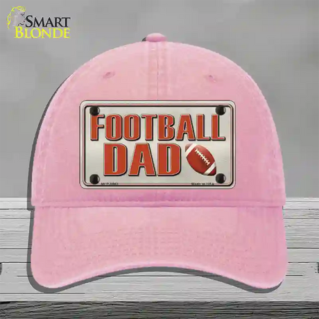 Football Dad Novelty License Plate Hat Unconstructed Cotton / Pink