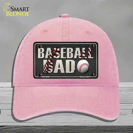 Baseball Dad Novelty License Plate Hat Unconstructed Cotton / Pink