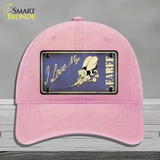 I Love My Seabee Novelty License Plate Hat Unconstructed Cotton / Pink