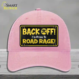 Back Off Road Rage Novelty License Plate Hat Unconstructed Cotton / Pink