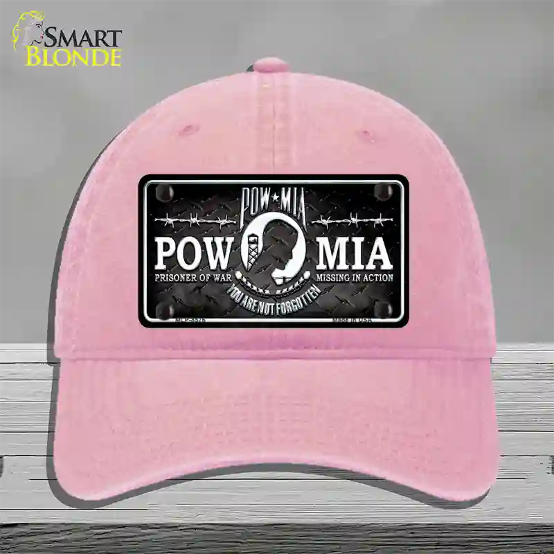 POW MIA Novelty License Plate Hat Unconstructed Cotton / Pink