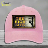 The High Life Novelty License Plate Hat Unconstructed Cotton / Pink