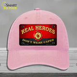 Real Heroes Red Novelty License Plate Hat Unconstructed Cotton / Pink