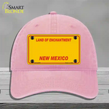 New Mexico Yellow Novelty License Plate Hat Unconstructed Cotton / Pink