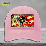 Alaska Love Novelty License Plate Hat Unconstructed Cotton / Pink