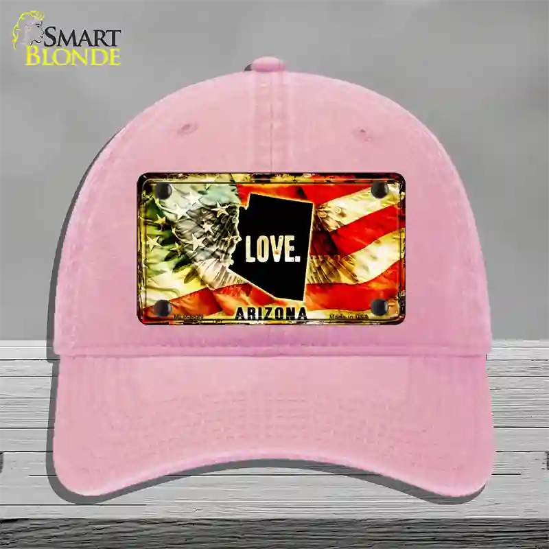 Arizona Love Novelty License Plate Hat Unconstructed Cotton / Pink