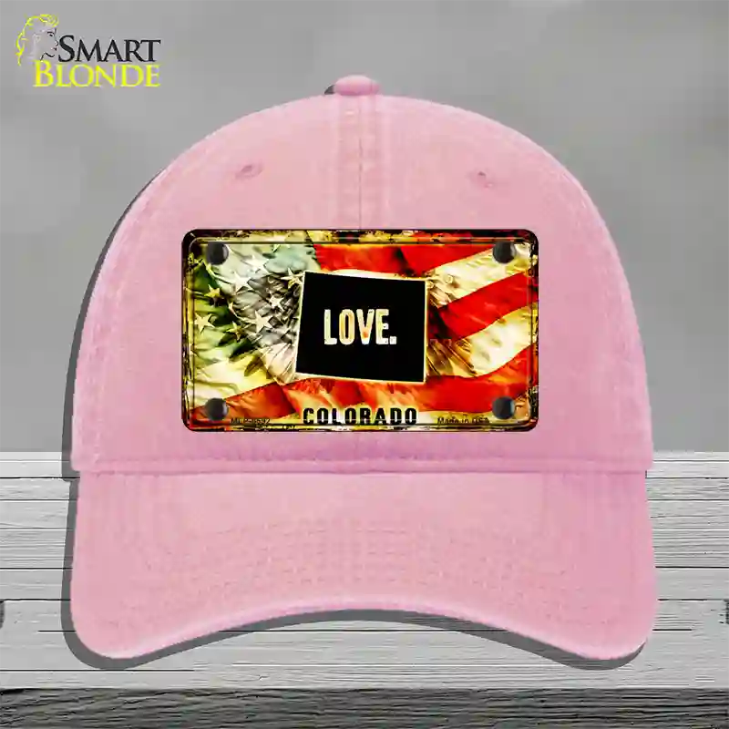 Colorado Love Novelty License Plate Hat Unconstructed Cotton / Pink