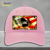 Georgia Love Novelty License Plate Hat Unconstructed Cotton / Pink