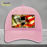 Indiana Love Novelty License Plate Hat Unconstructed Cotton / Pink